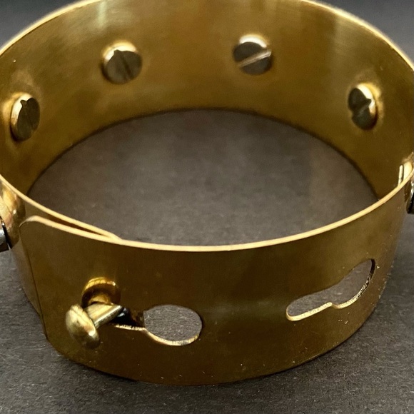 Gold Statement Spike Metal Cuff Bracelet - Picture 8 of 8